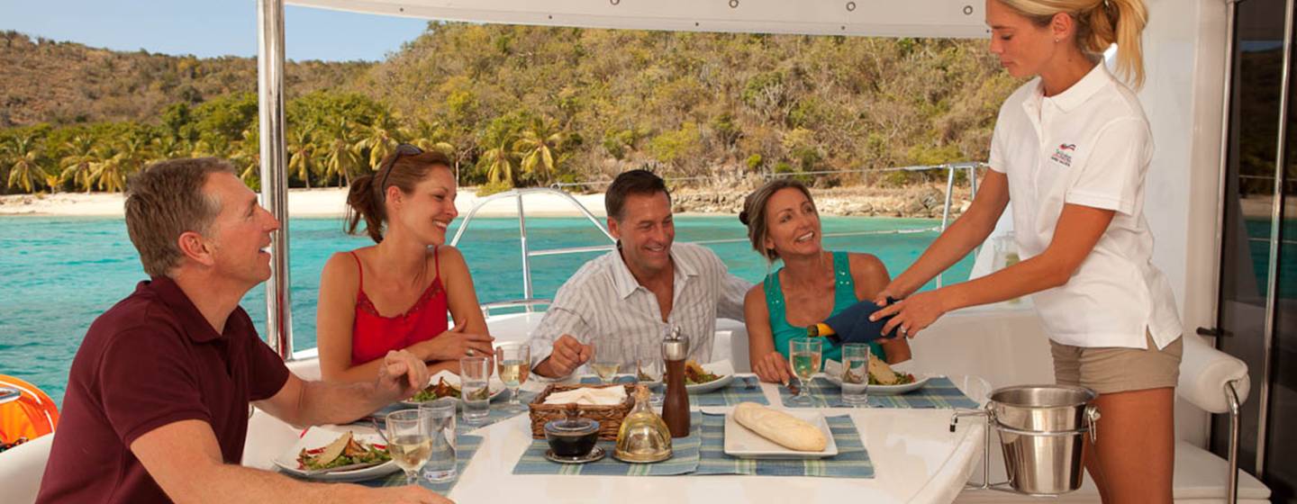 Crew serving family meal