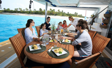 Agana Crewed Yacht meal